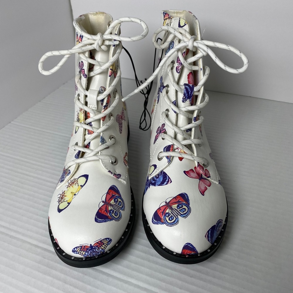 Pop Jemma Butterfly Combat Boots Girls 4 Fairy Cottagecore Whimsical Coquette - Picture 4 of 7